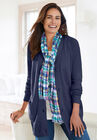 Long-Sleeve Shaker Cardigan Sweater, , alternate image number null