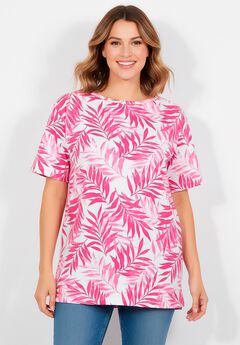 Perfect Printed Short-Sleeve Boatneck Tunic