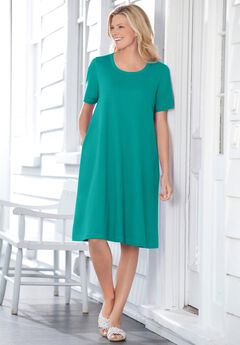 Perfect Short-Sleeve Crewneck Tee Dress