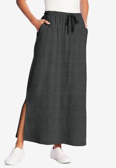 Sport Knit Side-Slit Skirt