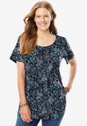 Perfect Printed Short-Sleeve Scoopneck Tee, , alternate image number null