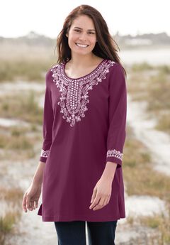 Embroidered Knit Tunic