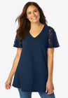 Lace Tunic Sleeve, NAVY, hi-res image number null