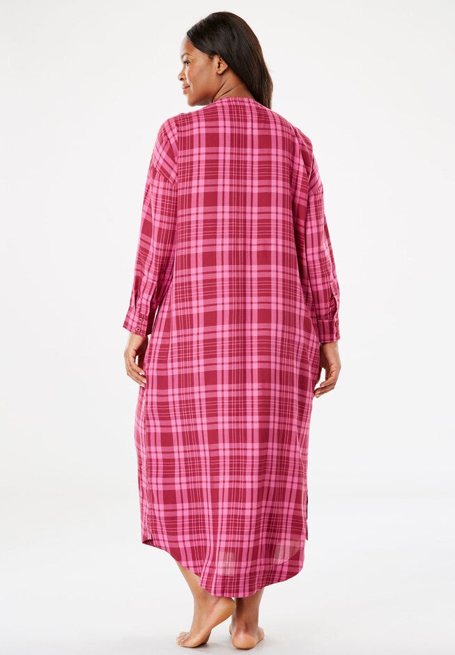 Plaid Button Down Lounger , , on-hover image number null