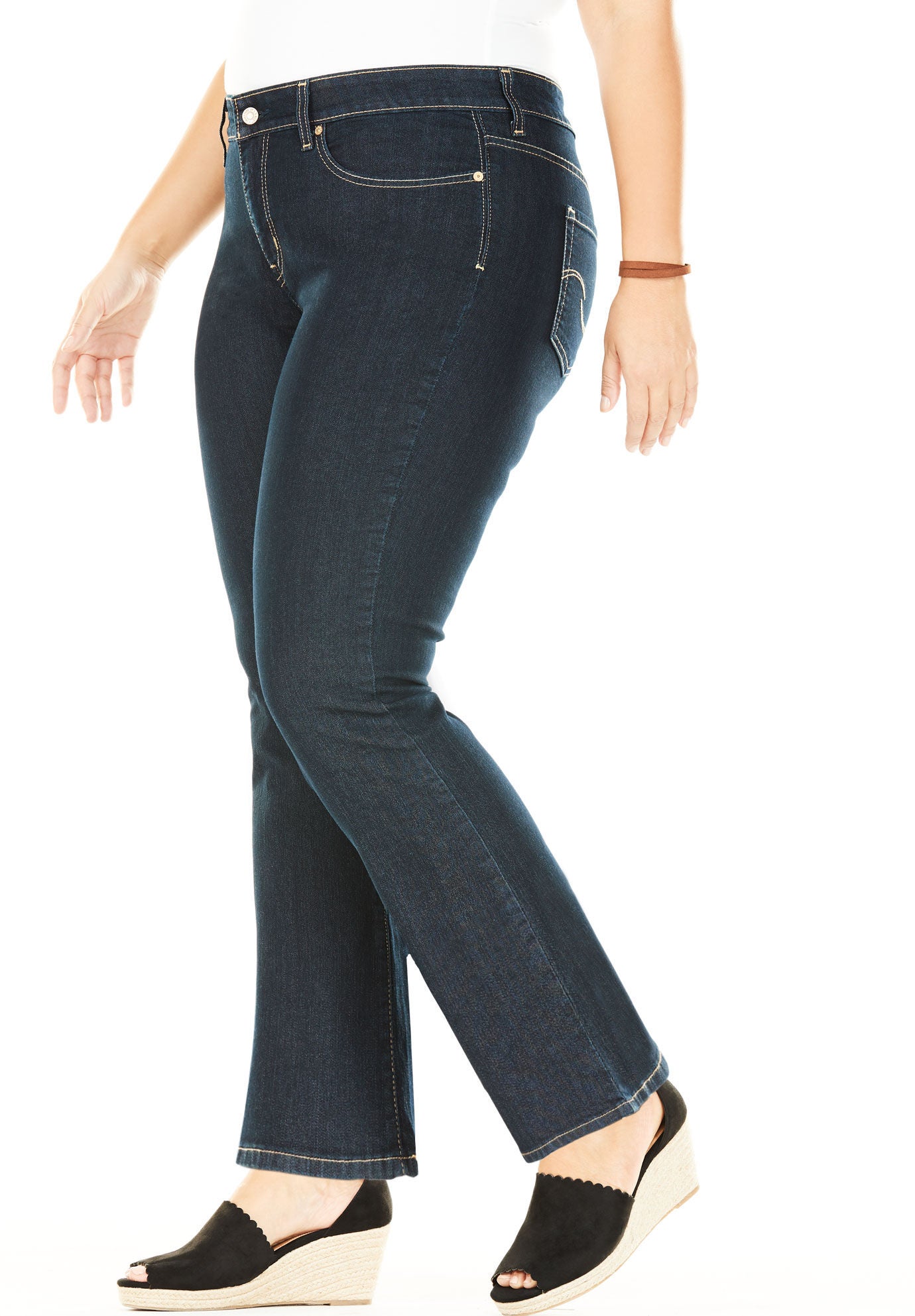 women's totally shaping pull on bootcut jeans