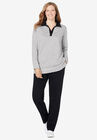2-Piece Fleece Polo Set, HEATHER GREY BLACK, hi-res image number null