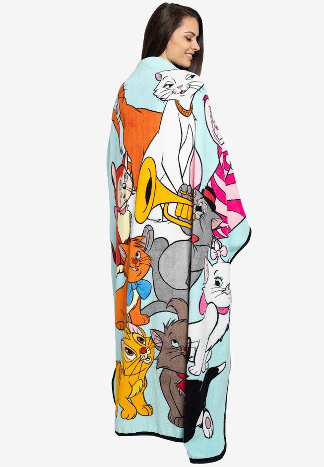 Disney Cats Throw Blanket 46 inches x 60 inches Plush Figaro Cheshire Cat Dinah Toulouse, , alternate image number 3