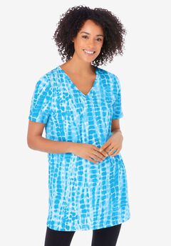 V-Neck Tie-Dye Tunic