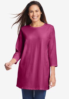 Perfect Three-Quarter Sleeve Crewneck Tunic