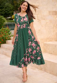 Mixed Print Maxi Dress