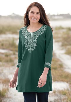 Embroidered Knit Tunic