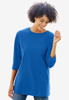 Perfect Three-Quarter Sleeve Crewneck Tee