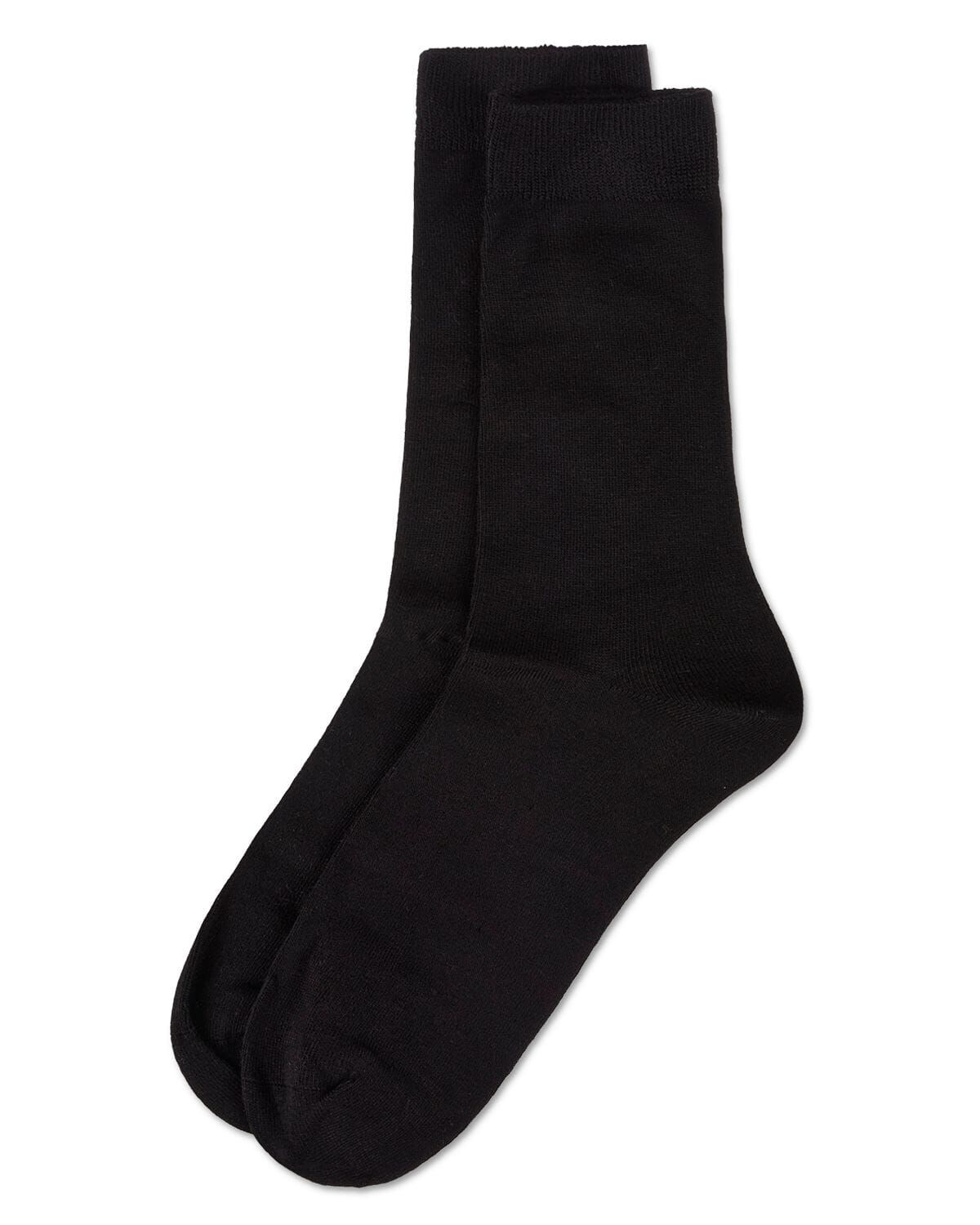 Women&#39;s Flat-Knit Bamboo Blend Crew Socks, BLACK, alternate image number 1