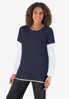 Layered-Look Crewneck Tee
