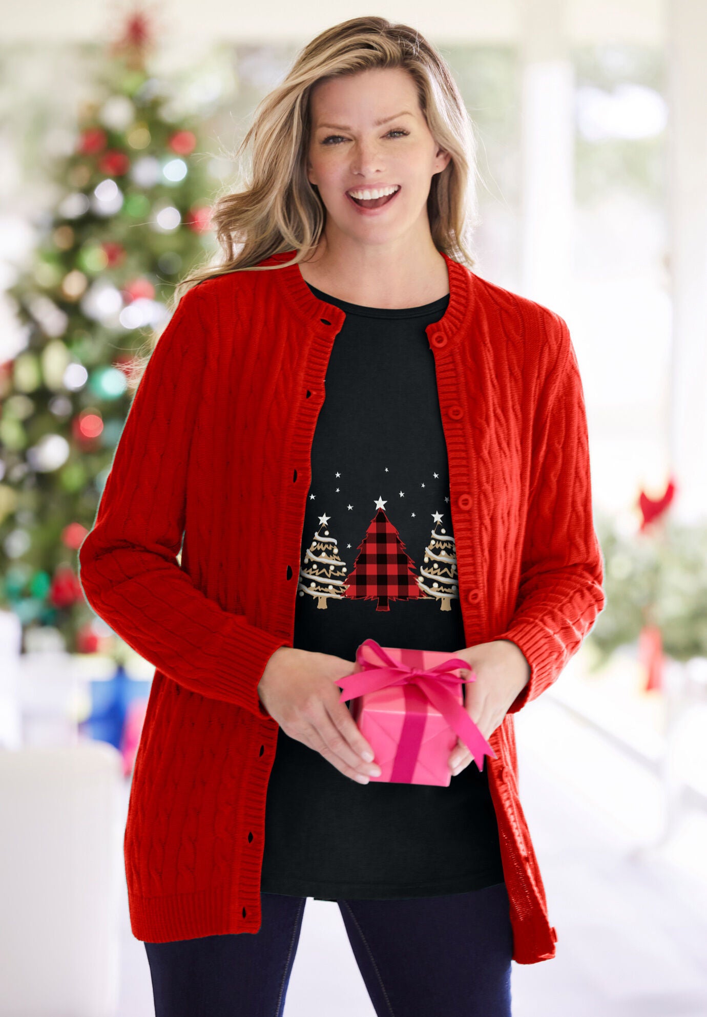 Holiday Studded Cotton Jersey Tee