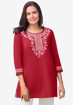 Embroidered Knit Tunic