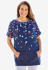 Americana Kangaroo Pocket Tee, NAVY FALLING STAR, hi-res image number null