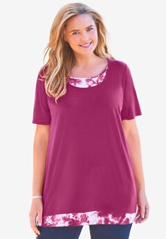 Layered-Look Print Tunic