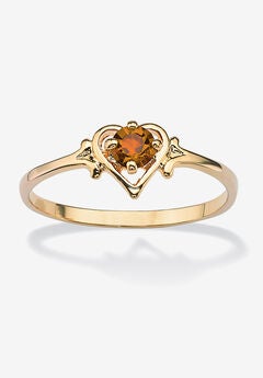Yellow Gold-Plated Simulated Birthstone Ring