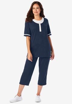 Contrast Stripe Capri Set