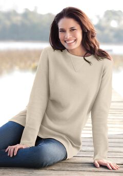 Long-Sleeve Crewneck Soft Waffle Knit Thermal Shirt