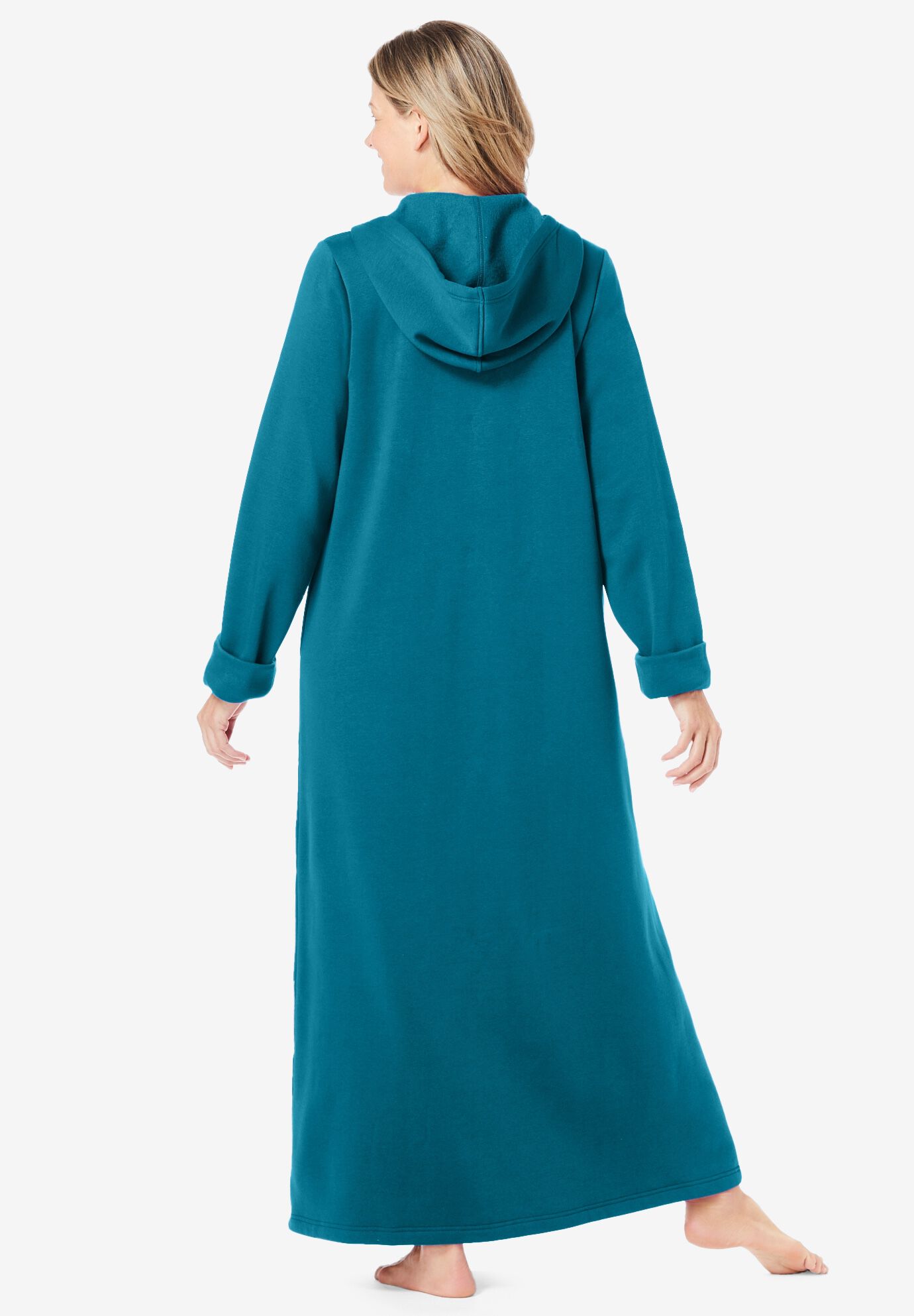 Long Hooded Fleece Sweatshirt Robe