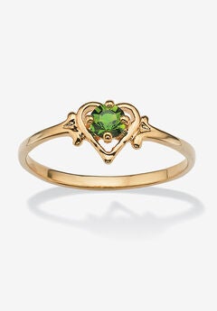 Yellow Gold-Plated Simulated Birthstone Ring