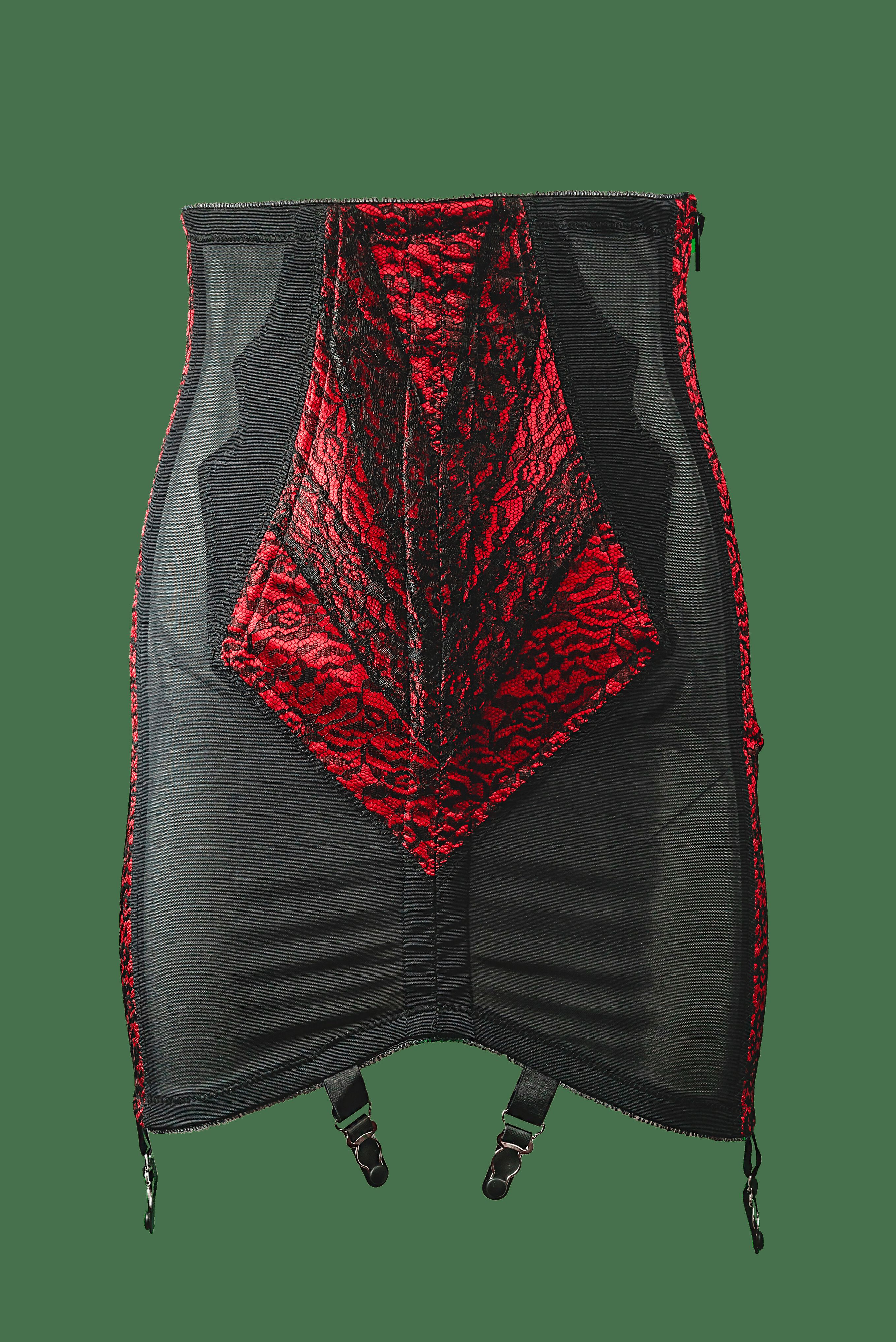 High Waist Open Bottom with Side Zipper, RED, alternate image number 2