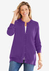 Perfect Long-Sleeve Cardigan, RADIANT PURPLE, hi-res image number null