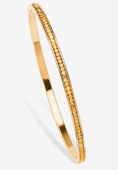 Gold Tone Stackable Eternity Bangle Bracelet Birthstones 7.5"