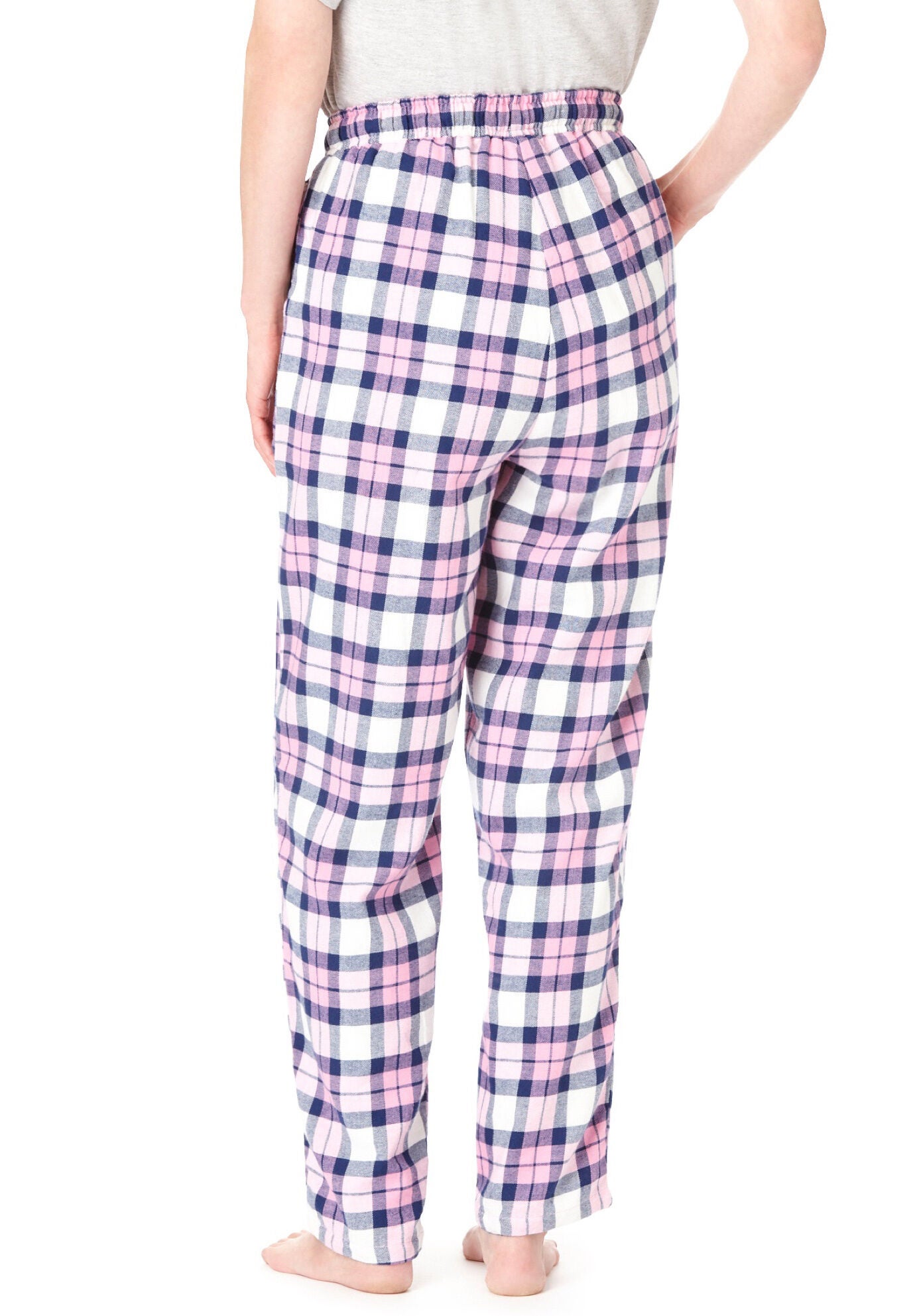 Woman within store pajama pants