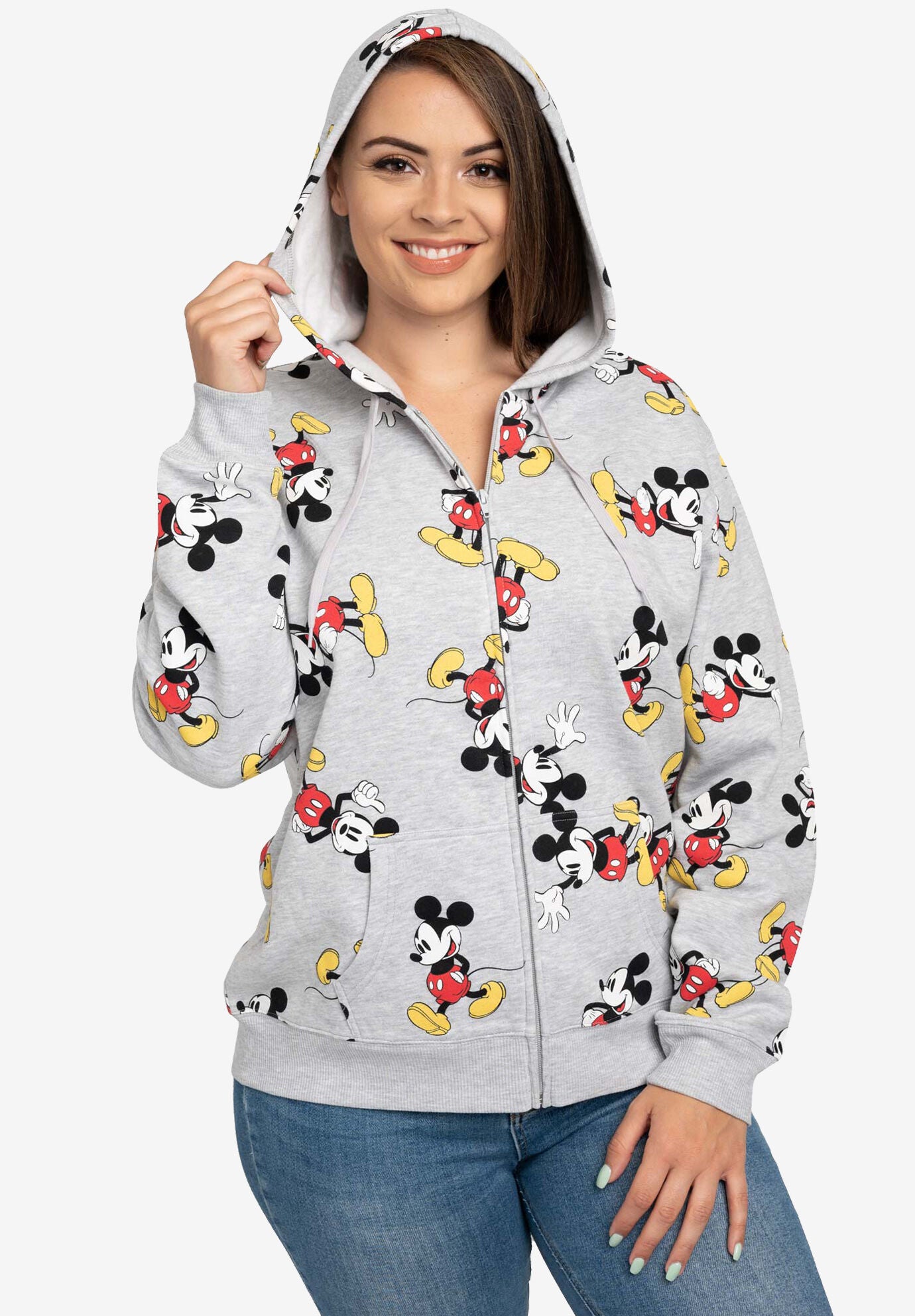 Mickey mouse zip on sale up sweatshirt