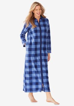 Plus Size Zip-Front Robes