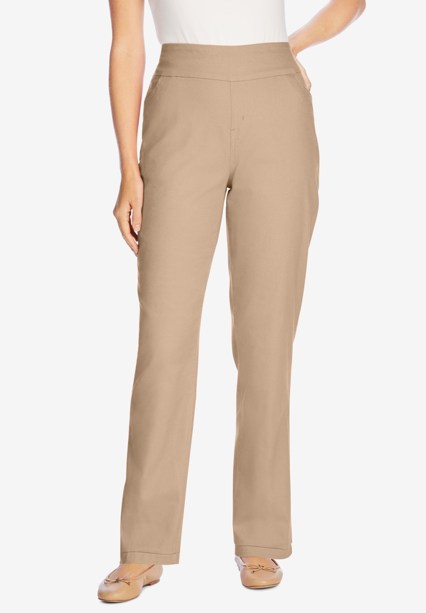 Flex-Fit Pull-On Straight-Leg Gap-Free Stretch Denim Jeans, NEW KHAKI, hi-res image number 0