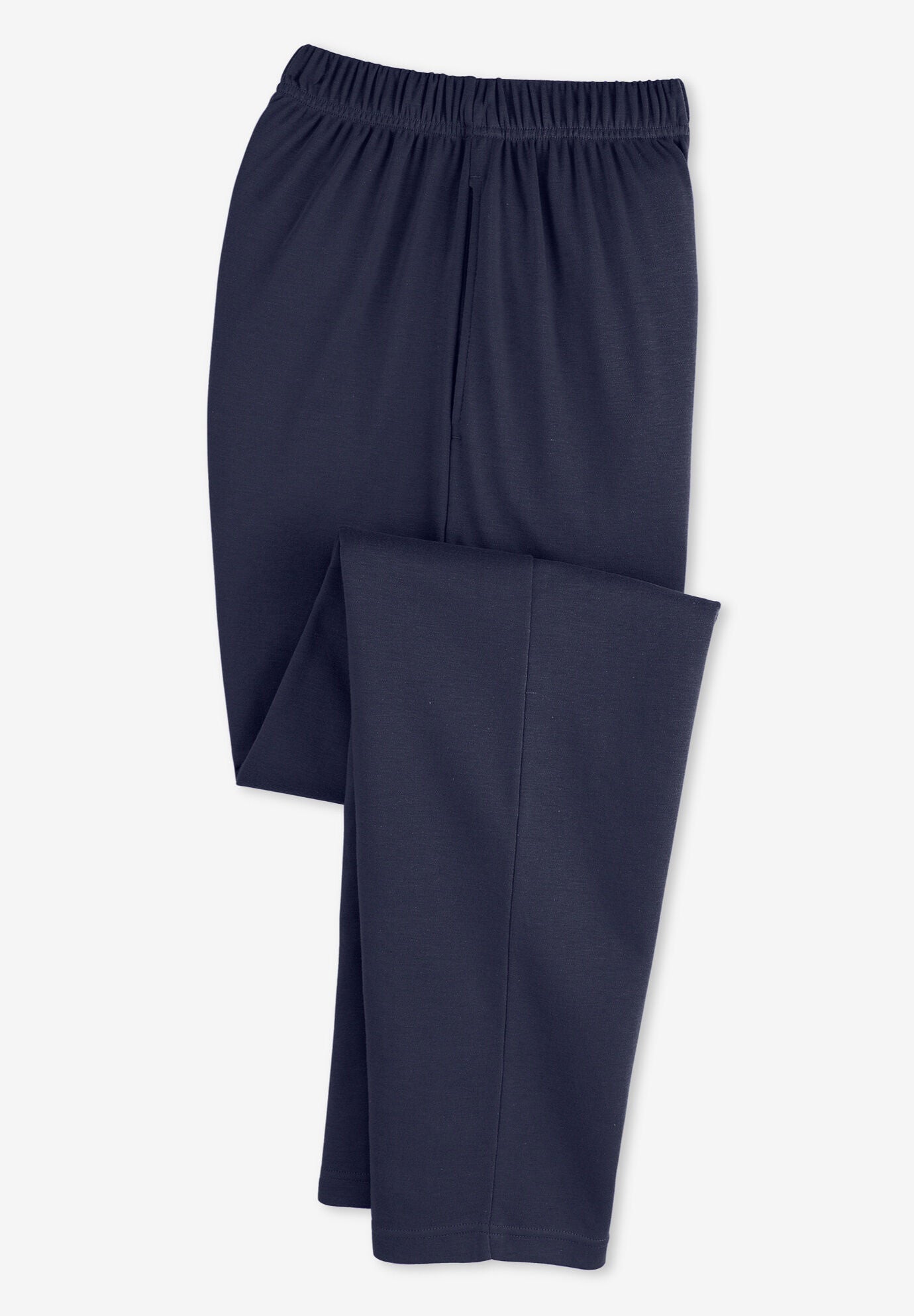 7-Day Straight-Leg Elastic-Waist Stretchy Knit Pant, , alternate image number 4