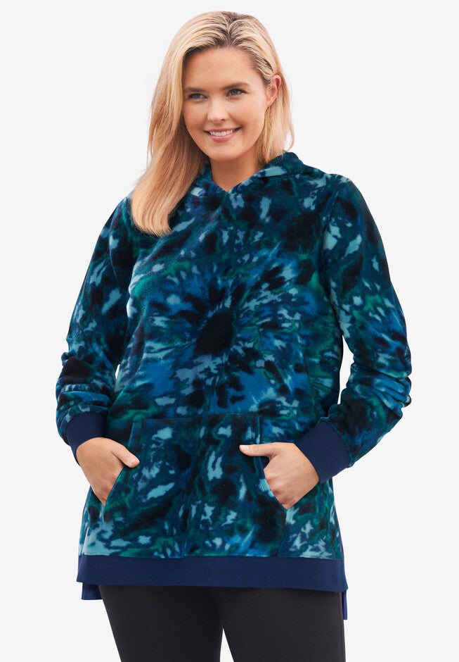 Microfleece Hoodie, NAVY FUN TIE DYE, hi-res image number 0
