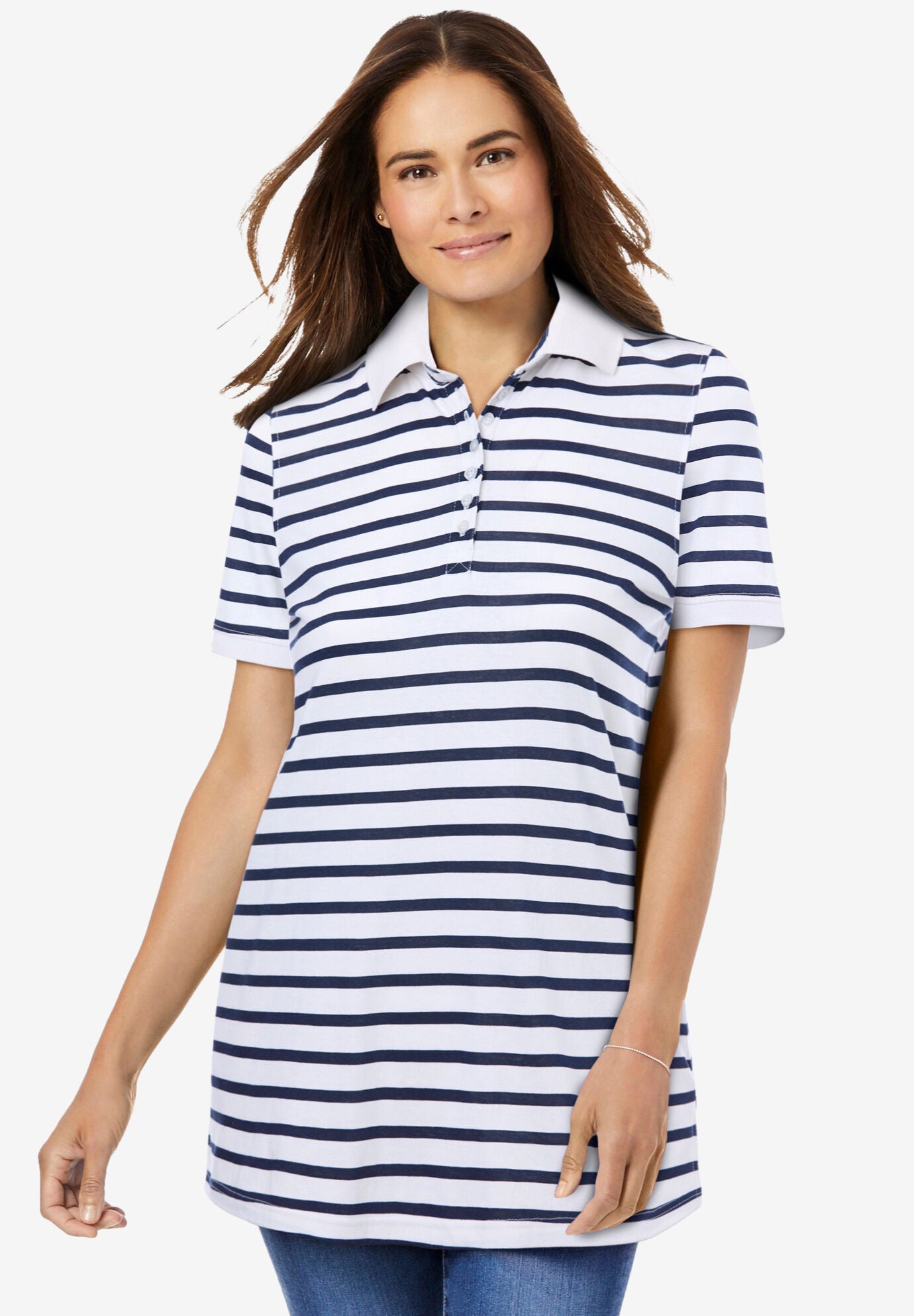Woman within polo shirts hot sale