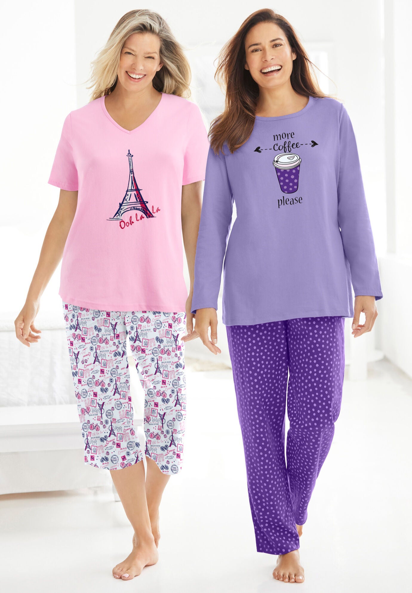 Woman within capri pajamas shop