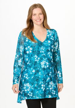 High-Low Miracle Mesh Tunic