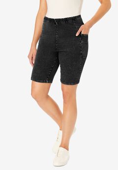 Plus Size Black Bike Shorts