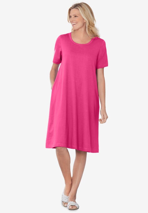 Short-Sleeve Crewneck Tee Dress, , hi-res image number null