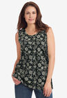 Perfect Printed Scoopneck Tank, BLACK BANDANA PAISLEY, hi-res image number null