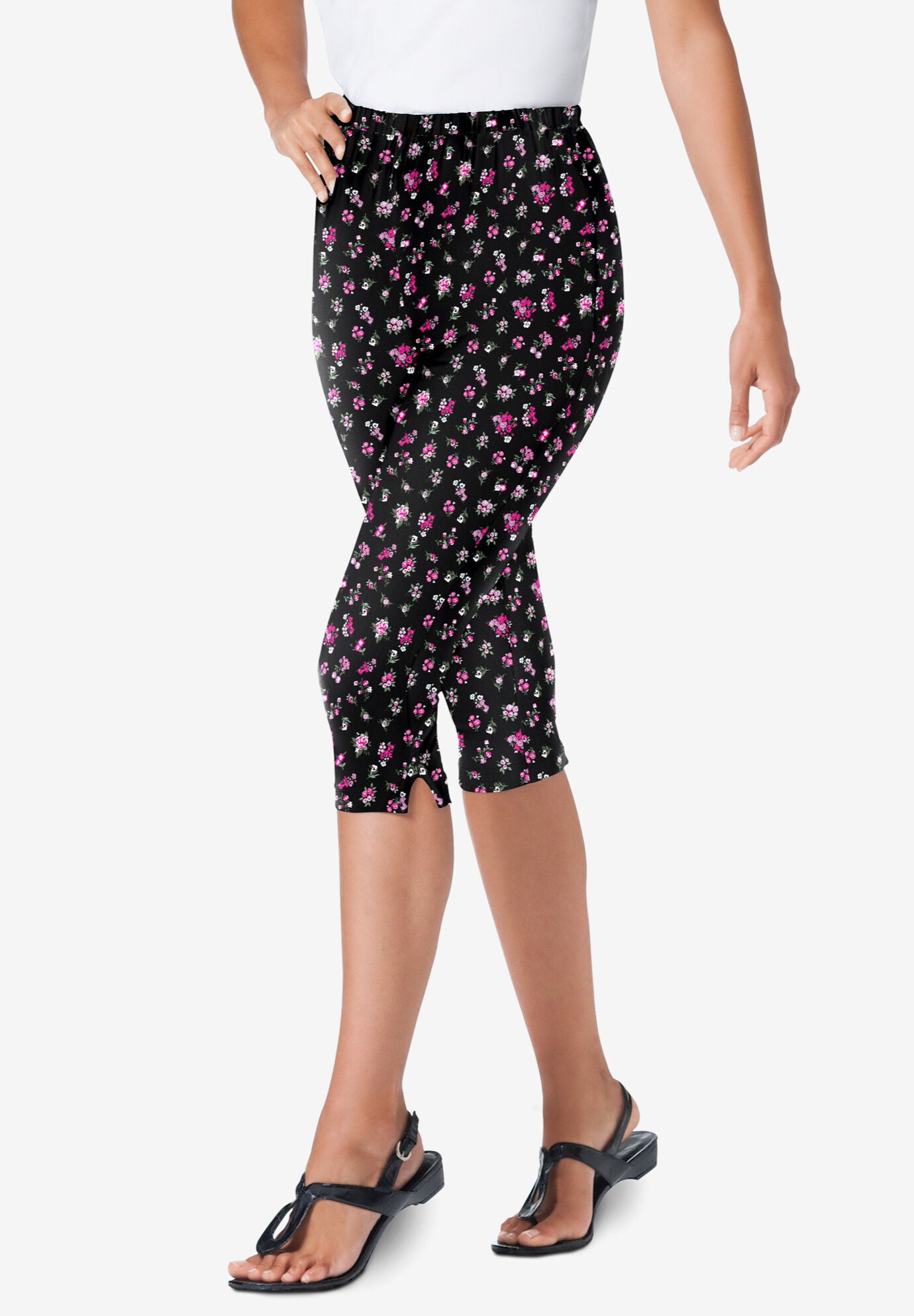 Stretch Cotton Printed Capri Legging
