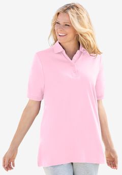 Elbow-Sleeve Polo Tunic