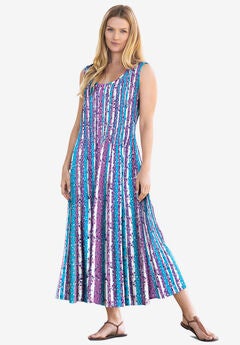Pintucked Sleeveless Dress