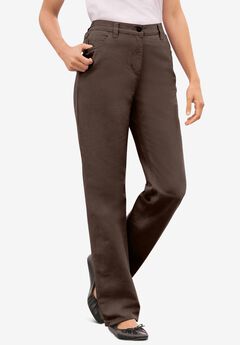Perfect Back-Elastic Gap-Free Straight-Leg Cotton Jeans