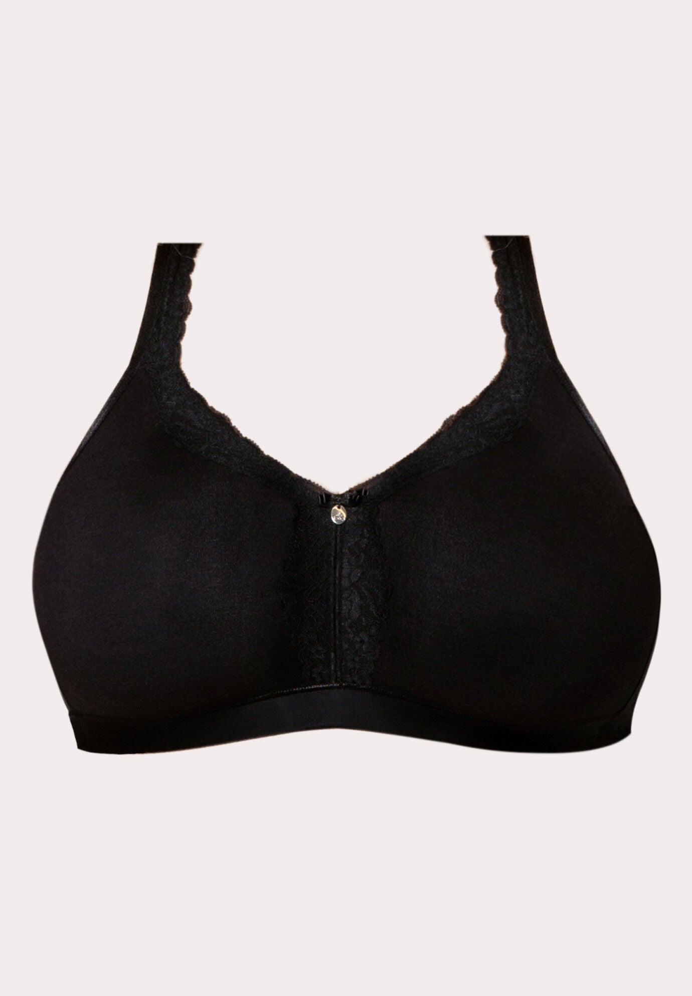 Cotton Luxe Unlined Wireless Bra, BLACK ON BLACK, alternate image number 3