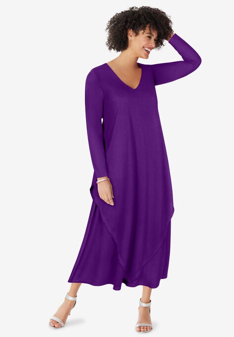 Asymmetric Overlay Dress, RADIANT PURPLE, hi-res image number null
