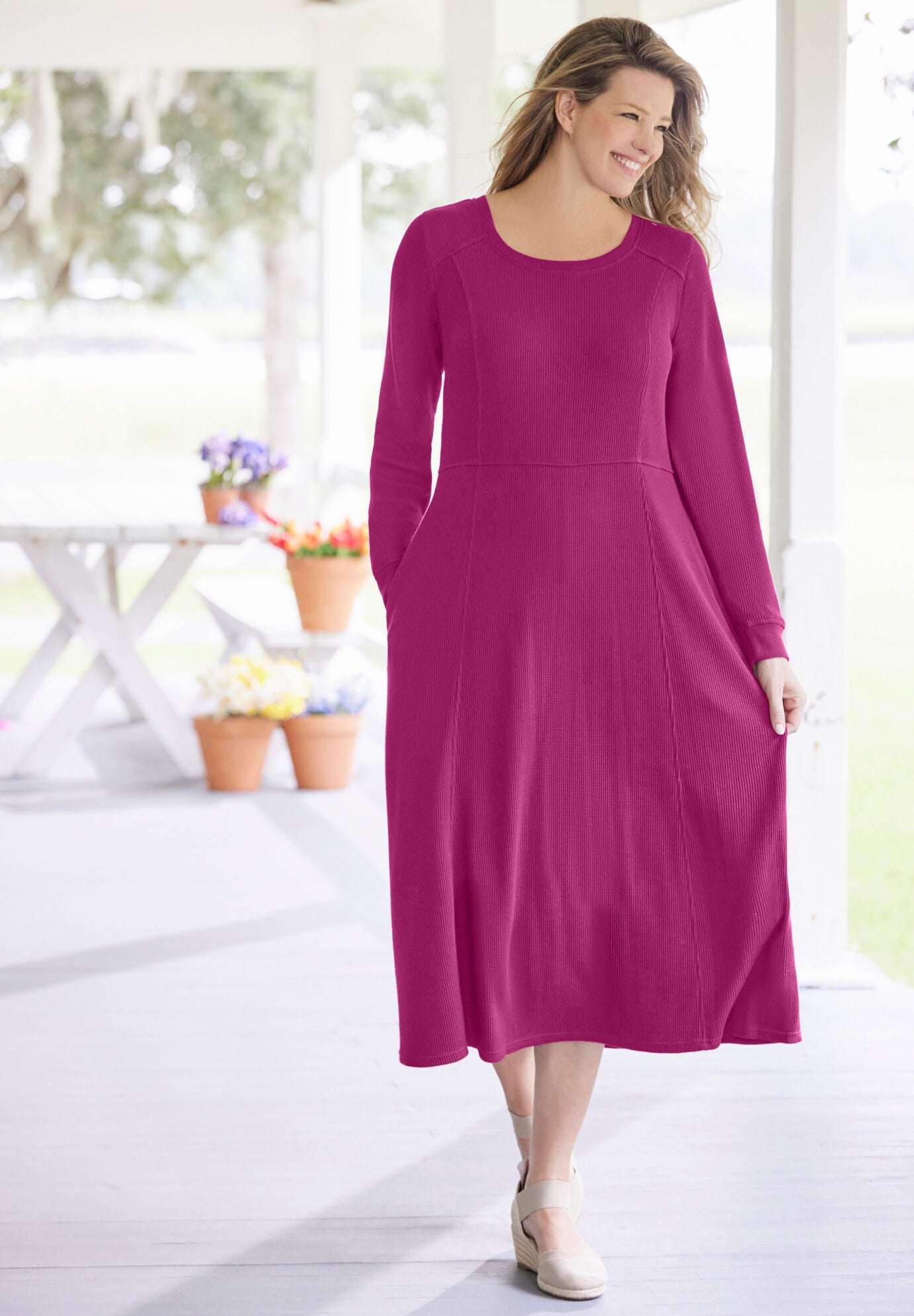 Cotton knit a line dresses hot sale