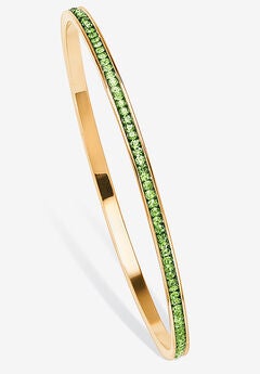 Gold Tone Stackable Eternity Bangle Bracelet Birthstones 7.5"